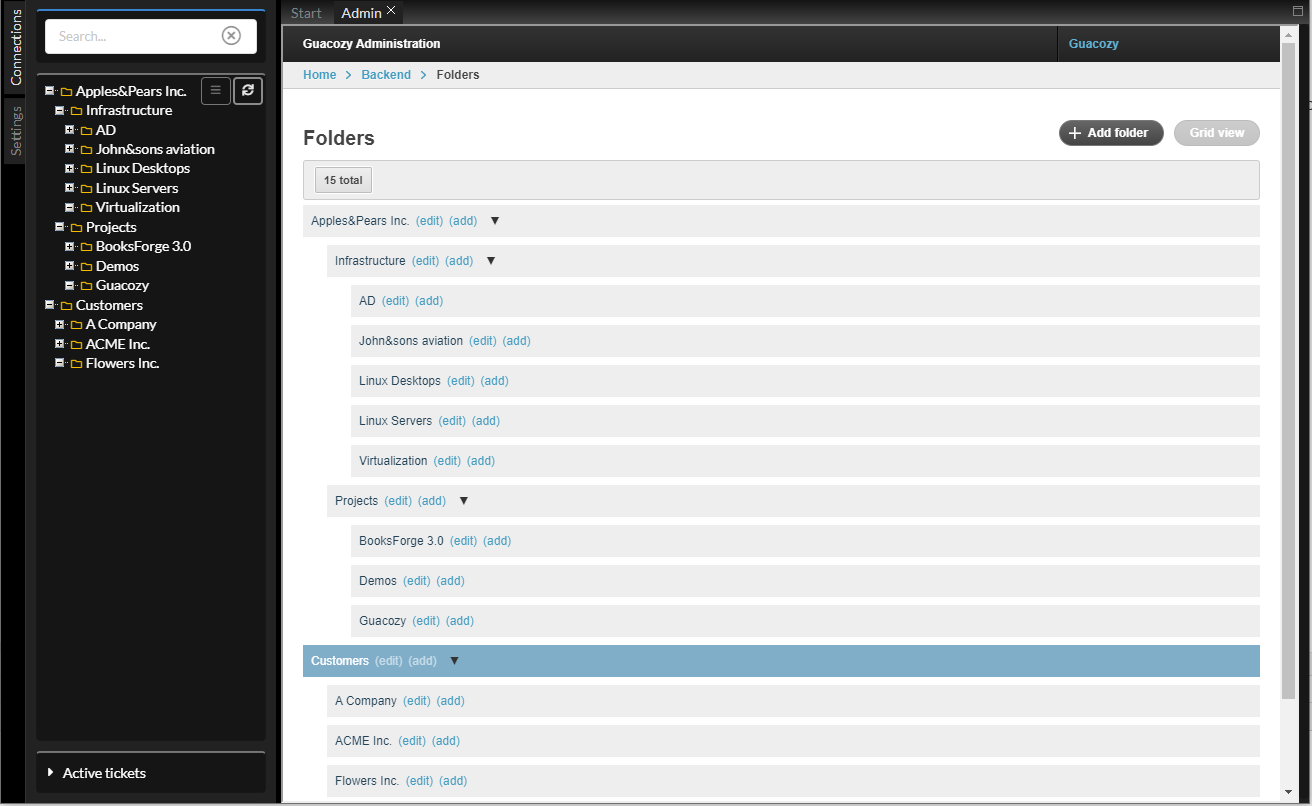 Folder list screenshot