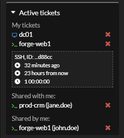 Ticket list screenshot Ticket list screenshot