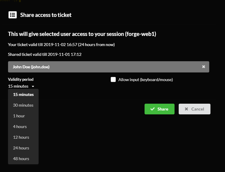 Ticket share screenshot Ticket share screenshot